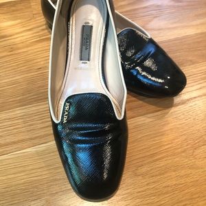 Prada black patent flats